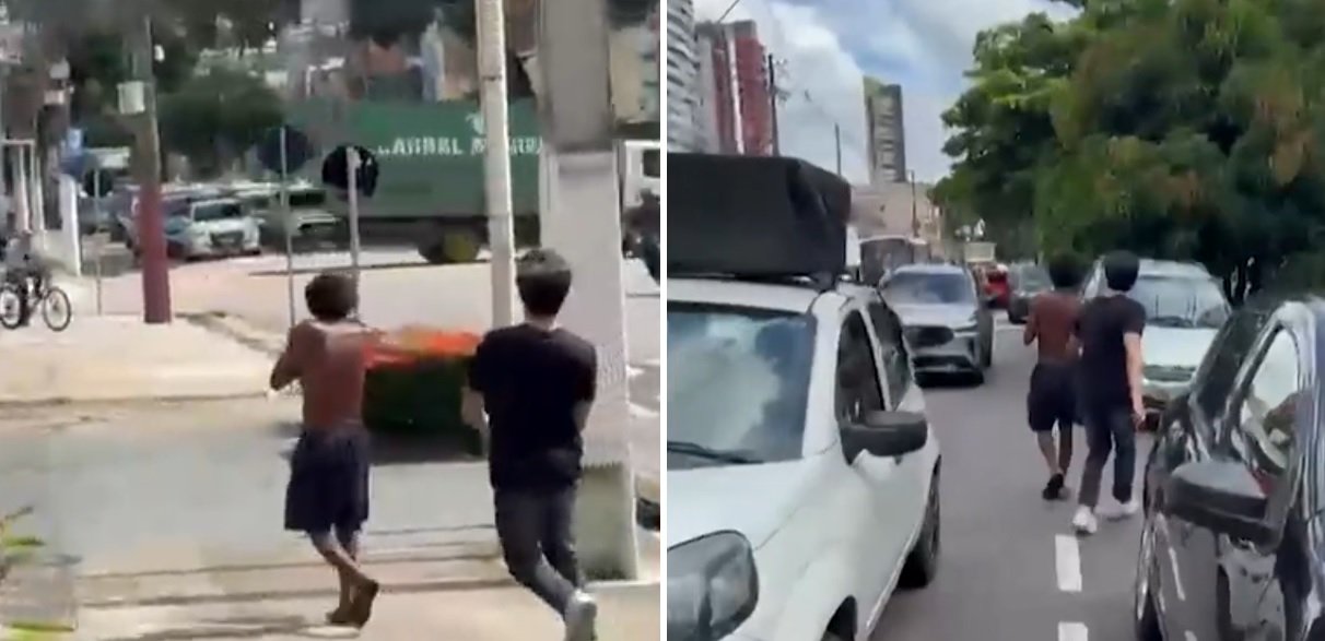 Estudantes de direito atacam homem em situação de rua com arma de choque em Belém (PA)